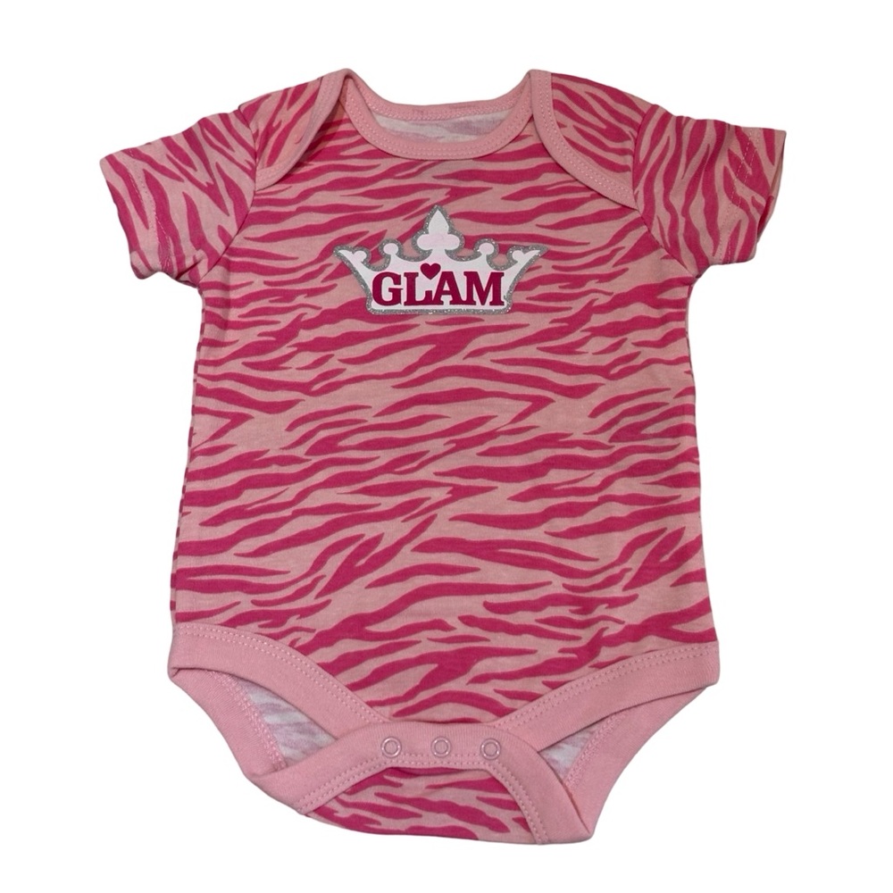 Faded Glory‎ Glam Pink Zebra Print Baby 0-3 Months